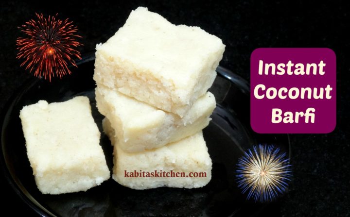 coconut barfi quick easy recipe by kabitaskitchen step by step